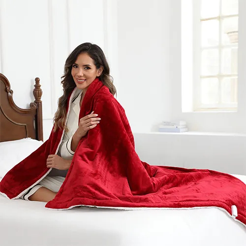 Flannel Sherpa Electric Throw Blanket
