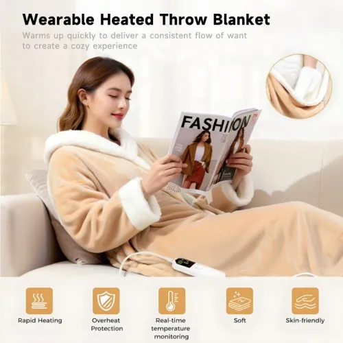 Wearable Heated Throw Blanket